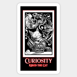 Opening Pandora's Box - Curiosity Killed The Cat - Red Outlined Version Sticker